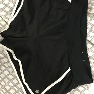 Two different athletic shorts.